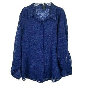 Ann Taylor Sheer Button Shirt Size 10